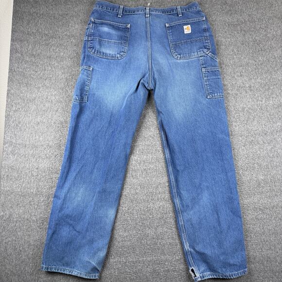 Carhartt FR Jeans Mens 38x34 Blue Carpenter Dungaree Fit FRC Flame Resistant - Picture 4 of 8